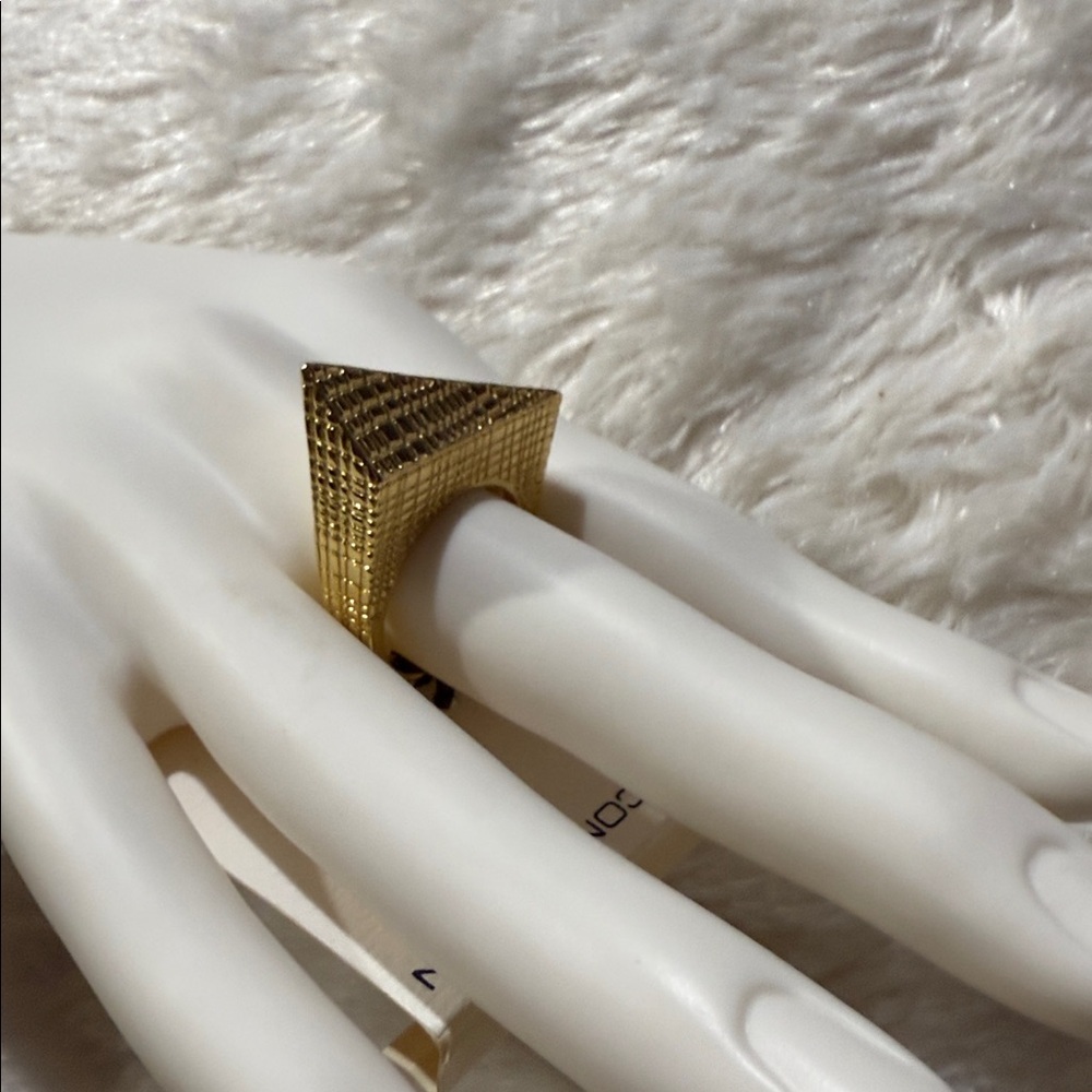 French Connection Gold-Tone Textured Ring - Picture 4 of 4